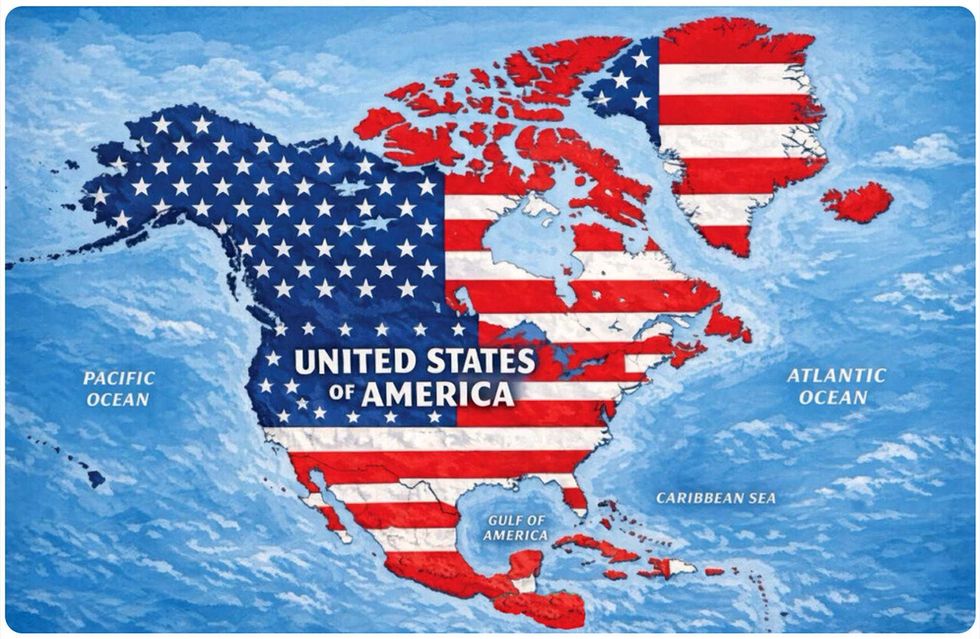 As\u00ed el MAPA de Donald Trump donde anexa a M\u00e9xico y Canad\u00e1