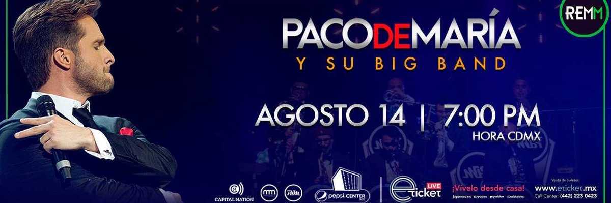 Paco de Maria, la voz del Big Band ofrecerá show en formato Streaming.