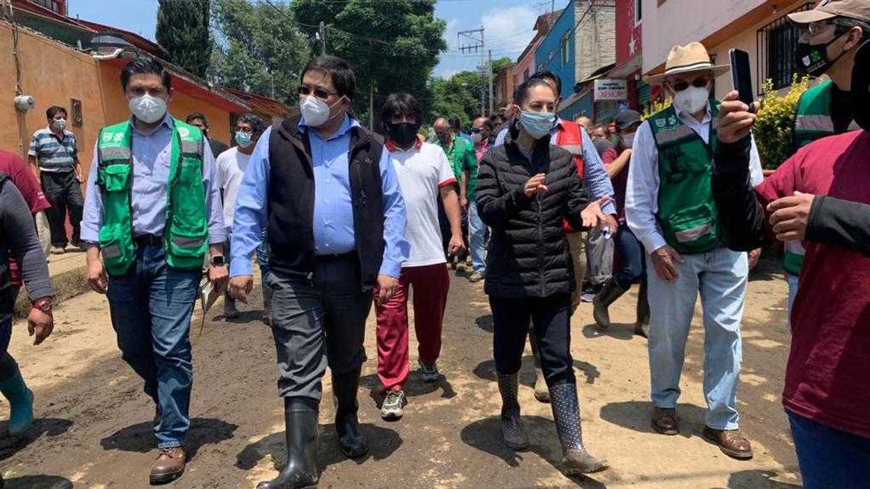 Coodina Jefa de Gobierno atención en pueblos de Topilejo y San Mateo Xalpa por afectaciones de intensas lluvias.