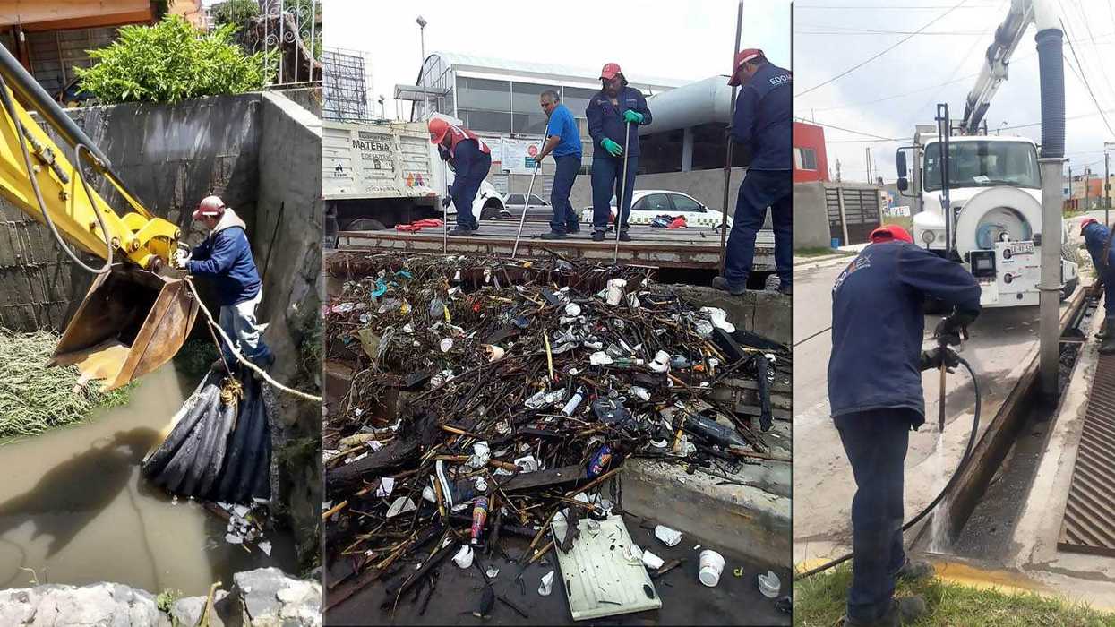 Retiran más de 9 mil toneladas de basura del drenaje del Edomex.