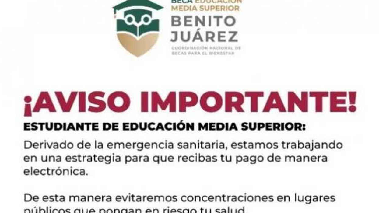 Ya puedes cobrar tu beca Benito Juárez.