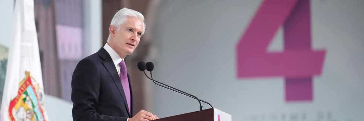 EL GOBERNADOR DEL ESTADO DE MÉXICO ALFREDO DEL MAZO RINDIO 4TO INFORME DESTACANTO LA INVERSION EN SEGURIDAD, INFRAESTRUCTURA Y LA CONSOLIDACION DEL PROGRAMA SALARIO ROSA