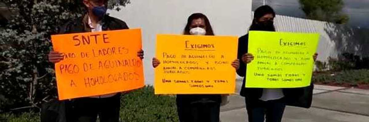 En Hidalgo no hay clases en educación básica, maestros mantienen paro de labores