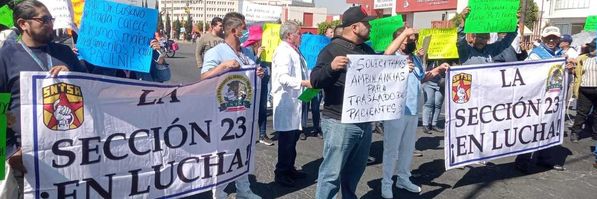 Personal del Sector Salud, bloquearon vialidades, exigiendo mejoras laborales en el municipio de ecatepec y Nezahualcóyotl, Estado de México