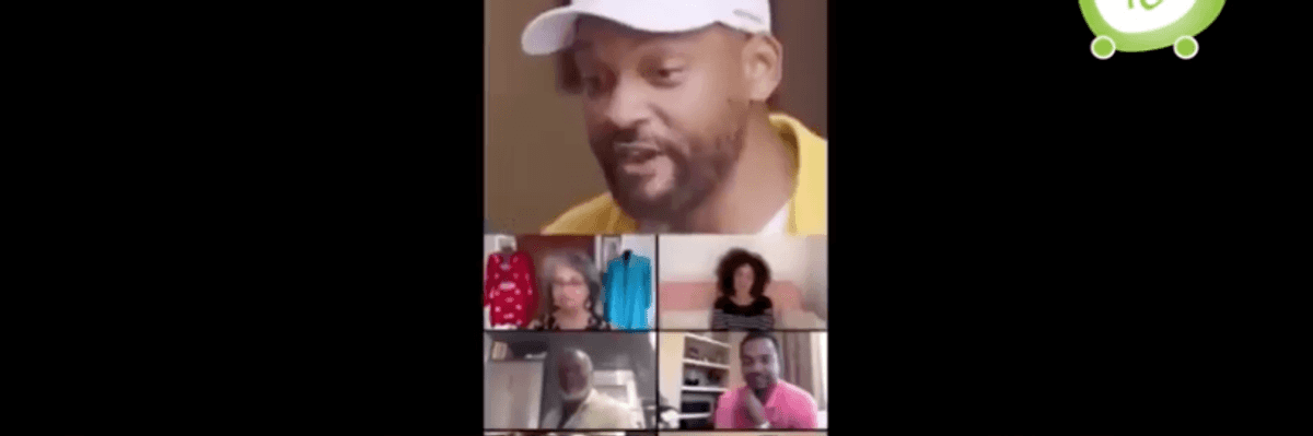 Will Smith reúne al elenco de "El Principe del Rap" en videollamada.