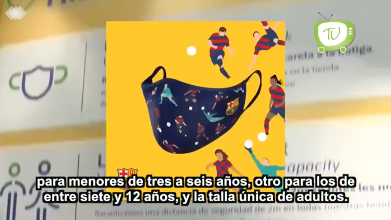 Barcelona lanza línea de mascarillas protectoras.