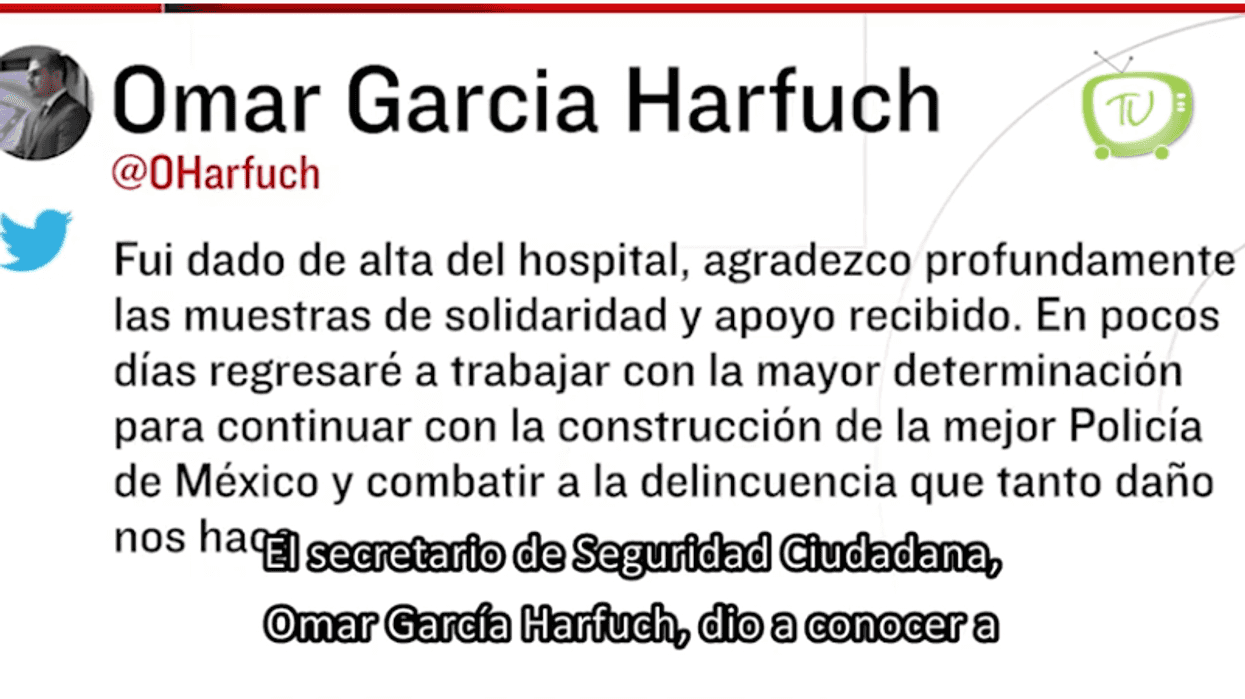 Omar García Harfuch es dado de alta.
