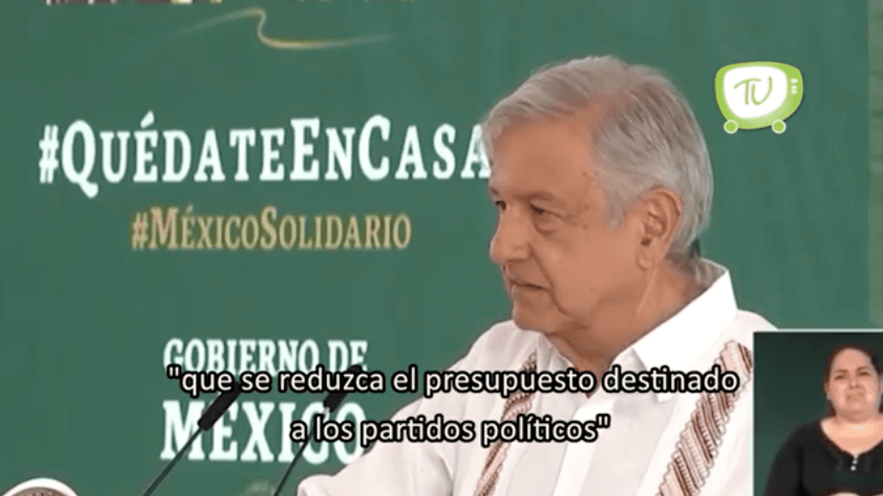 Recomienda AMLO reducir el presupuesto a partidos políticos.