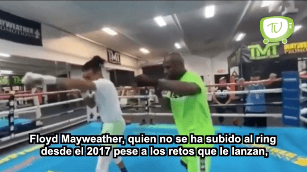 Mayweather da un entrenamiento personal a Ozuna.