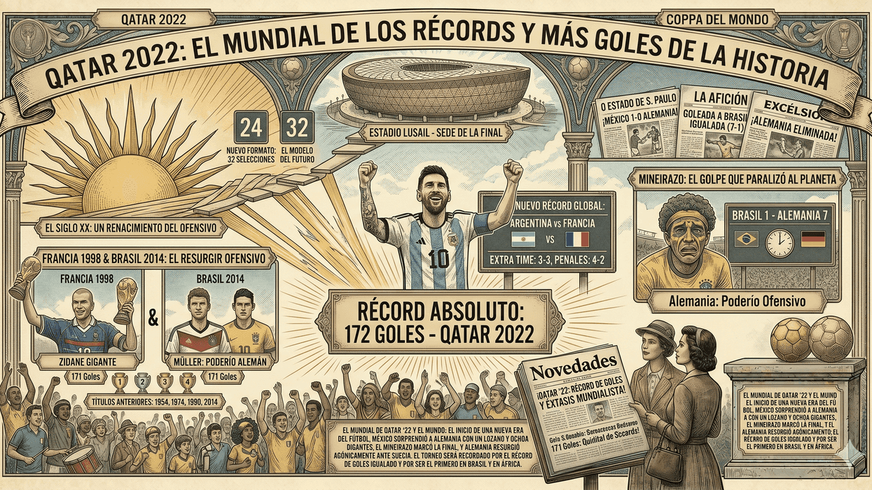 De Brasil 2014 a Qatar 2022: Estos son los mundiales con más goles en la historia