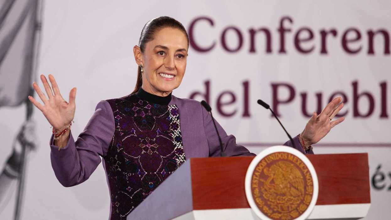 La presidenta de México brinda una conferencia de prensa en Palacio Nacional