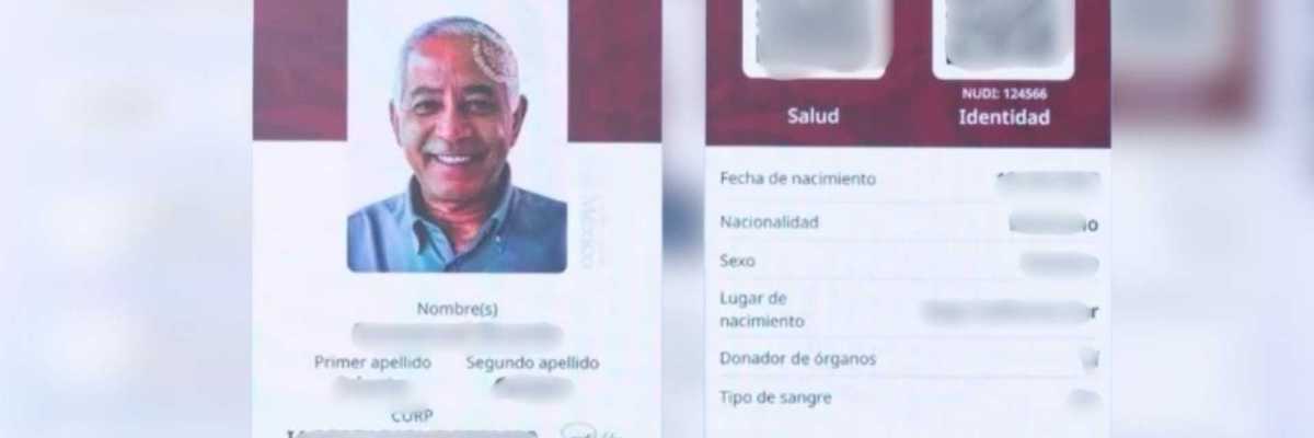Mexican health ID cards with personal information blurred out.