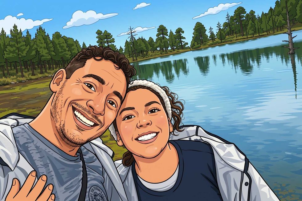 Padre e hija en la Laguna de Tilapa