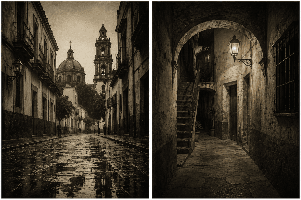 Pasadizo de una antigua casona, recreaci\u00f3n de la leyenda del Ni\u00f1o Perdido en CDMX.