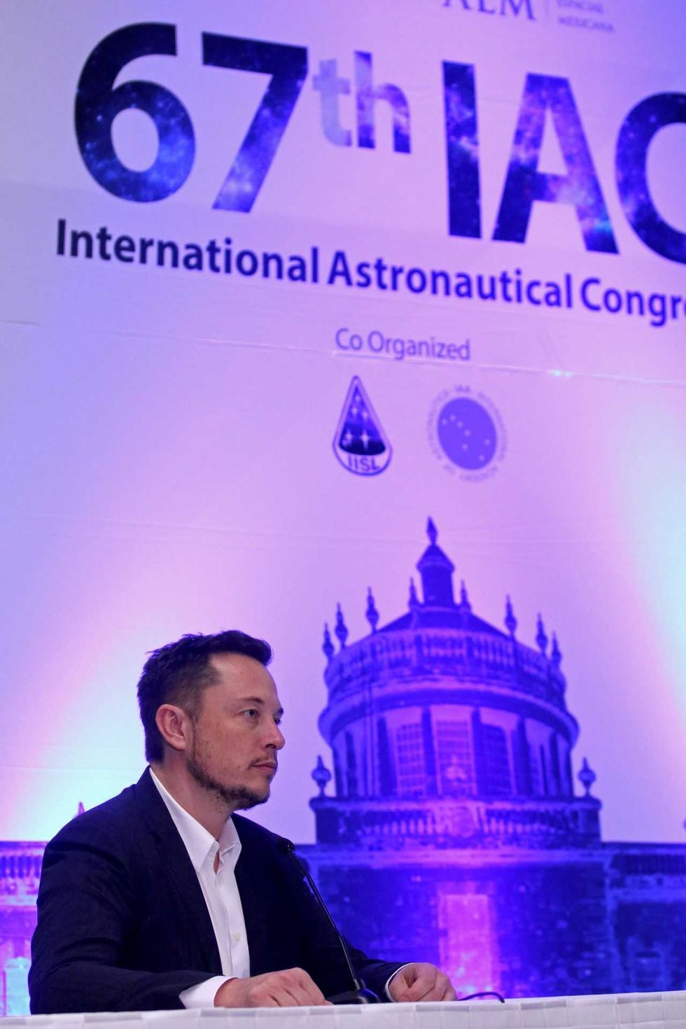 Person speaking at the 67th International Astronautical Congress event.