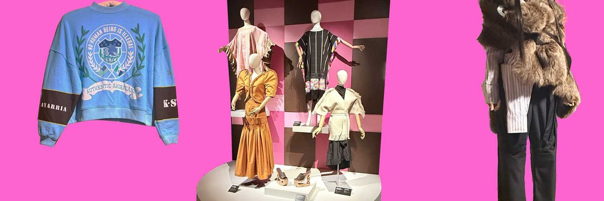 Piezas de la exhibición de la exposición MODA HOY en el Museo Franz Mayer