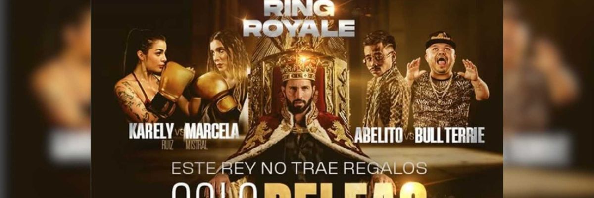 Poster for "Ring Royale" featuring fighters and a crowned central figure.