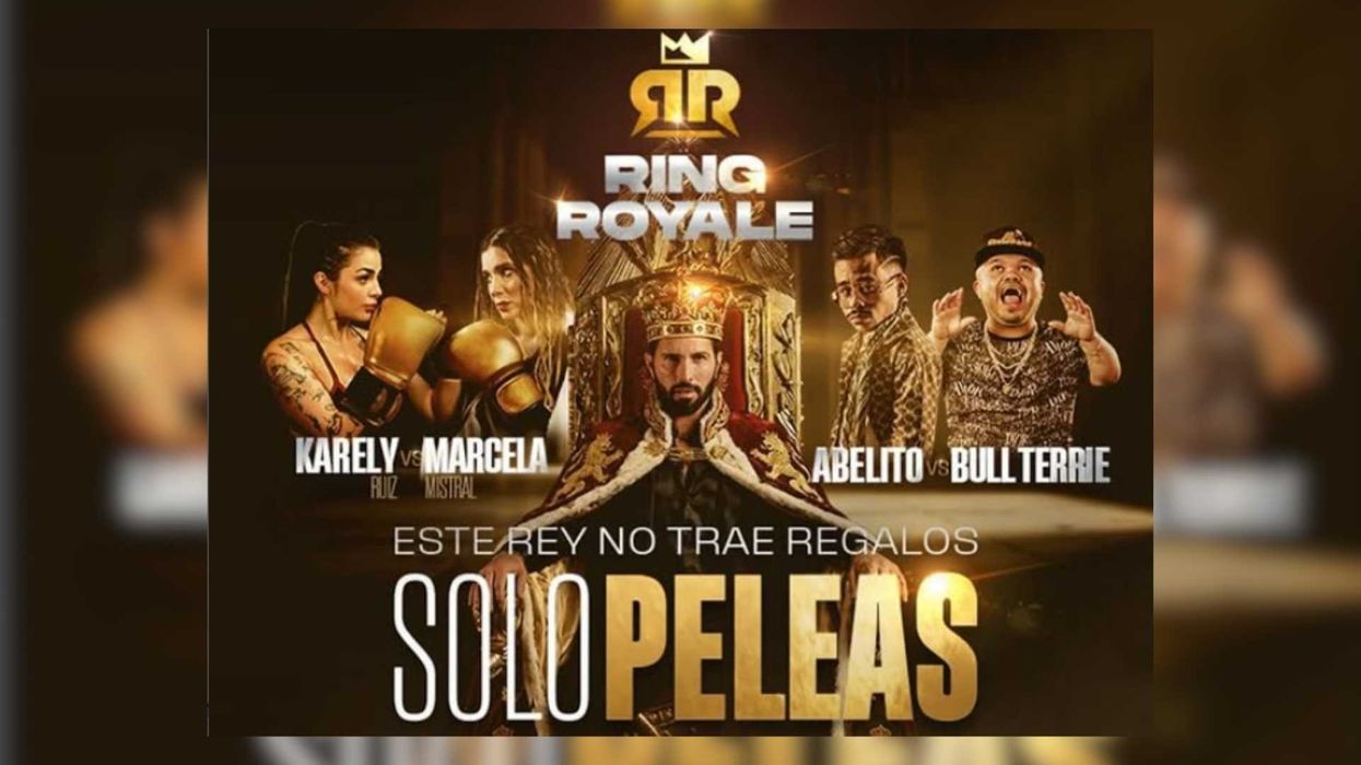 Poster for "Ring Royale" featuring fighters and a crowned central figure.