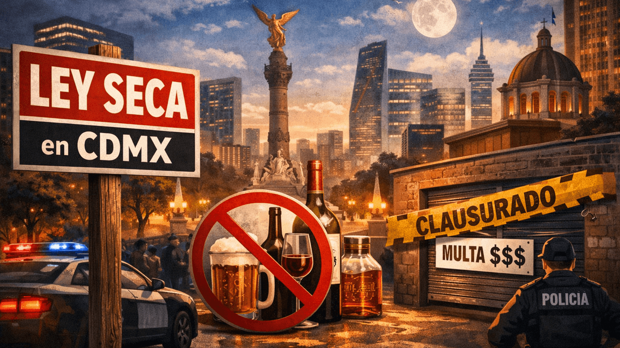 "Prohibition in CDMX; police enforcing alcohol ban with fines and closures at night."