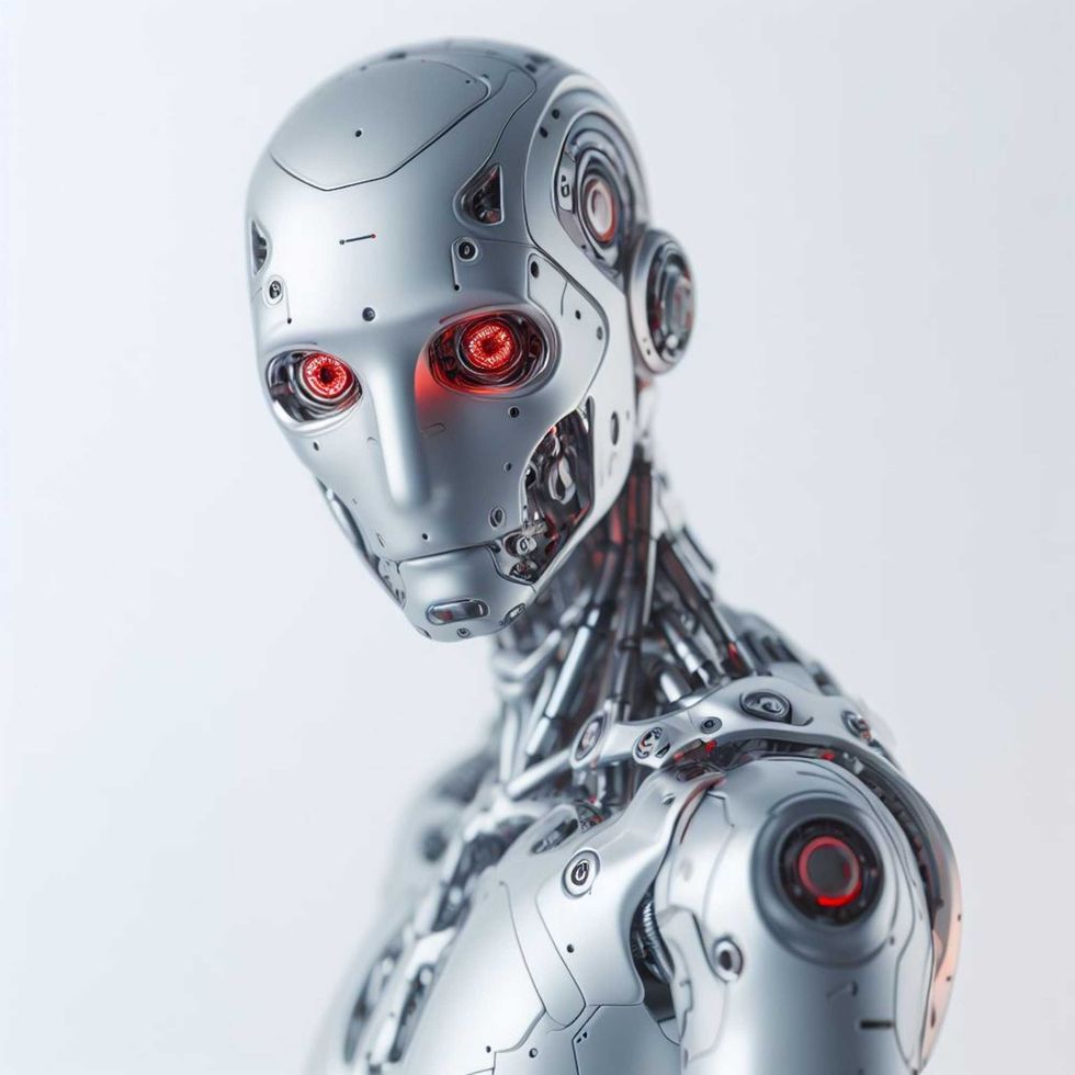 Robot humanoide como representaci\u00f3n de la inteligencia artificial y la automatizaci\u00f3n laboral