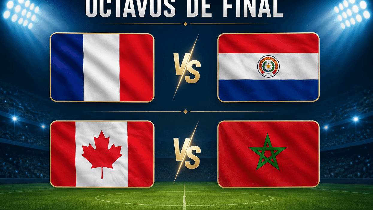 Soccer matchups: France vs Paraguay, Canada vs Morocco, "Octavos de Final" display.