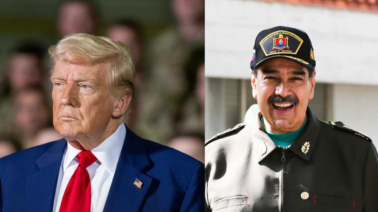 Two men, one in a suit, the other in military attire, side by side in separate images.