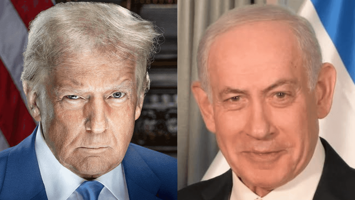 Two men side by side; one serious, the other smiling.