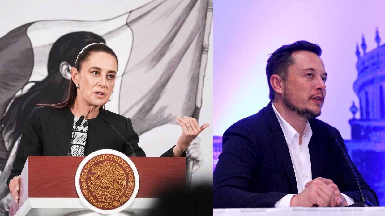 Two people speaking at podiums during separate events.