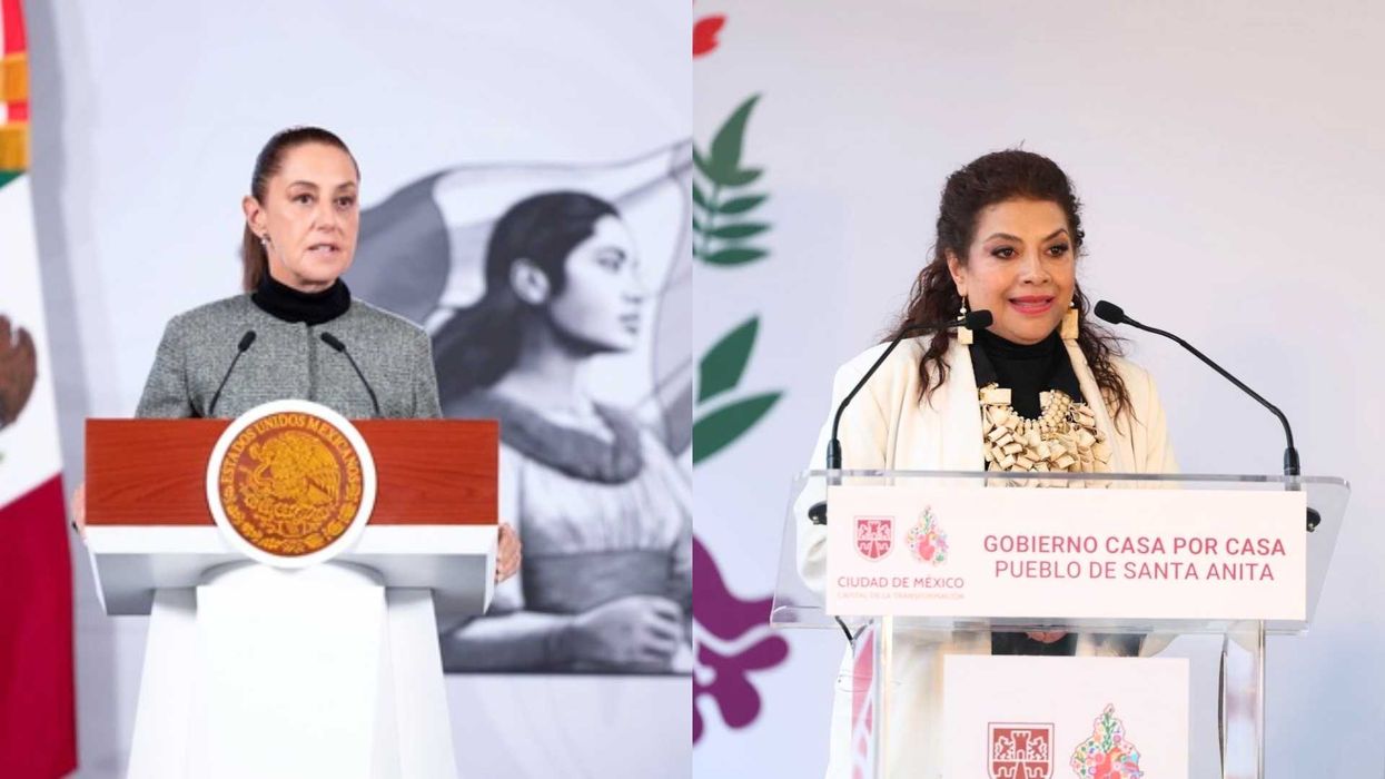 Two women speaking at podiums during separate events.