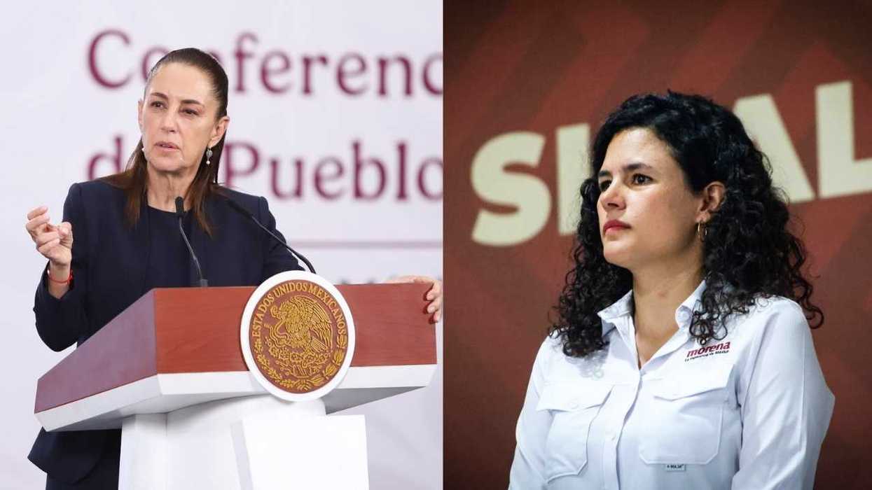 Two women speaking at separate podiums during a conference.