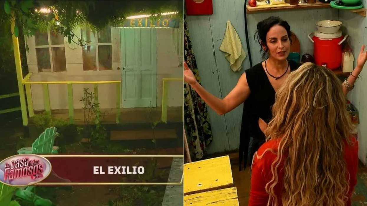 Ximena Herrera y Mariana Ochoa durante la dinámica de El Exilio de La Casa de los Famosos México 2026.